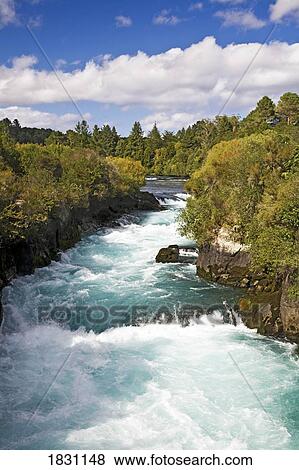 Stock Photo - Waikato River, Taupo, New Zealand. Fotosearch
