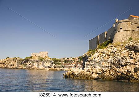 Picture - Walled City of Dubrovnik, South Eastern Tip of Croatia, Dalmation Coast, Adriatic Sea, Croatia, Eastern Europe . Fotosearch