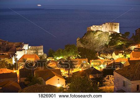 Stock Image - Walled city of Dubrovnik, southeastern tip of Croatia, Dalmation Coast, Adriatic Sea, Croatia, Eastern Europe . Fotosearch