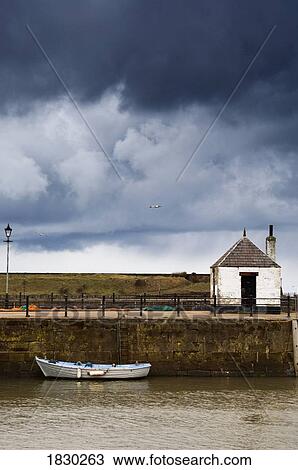 Stock Image - Waterfront in Maryport, Cumbria, England. Fotosearch