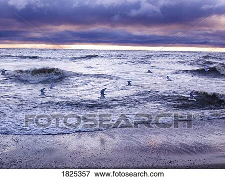 Stock Photo - Waves along the shore. Fotosearch