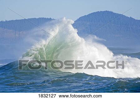 Stock Photo - Waves At Cape Kiwanda, Oregon, USA. Fotosearch
