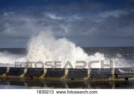 Waves crushing against barrier, Sunderland, Tyne and Wear, England View Large Photo Image Stock Image - Waves crushing against barrier, Sunderland, Tyne and Wear, England. Fotosearch