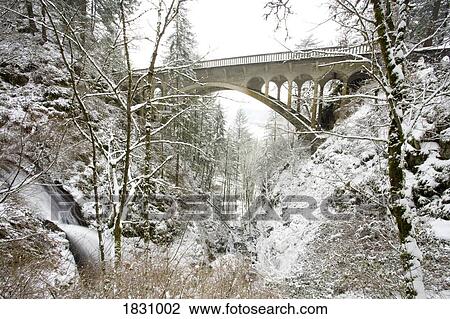 Winter snow storm, Shepperd's dell, Columbia River Gorge, Oregon, USA View Large Photo Image Stock Image - Winter snow storm, Shepperd's dell, Columbia River Gorge, Oregon, USA . Fotosearch