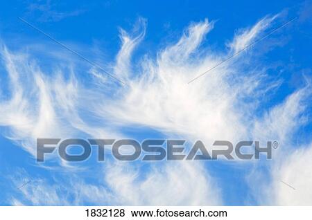 Wispy White Clouds On Blue Sky View Large Photo Image Stock Photo - Wispy White Clouds On Blue Sky. Fotosearch
