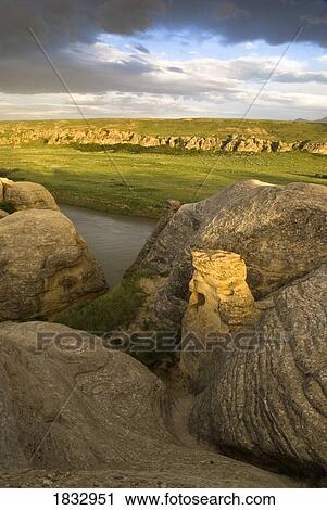 Stock Image - Writing-On-Stone Provincial Park, Alberta, Canada. Fotosearch