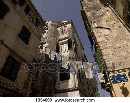 Apartment buildings, Corfu, Greece View Large Photo Image Stock Photo - Apartment buildings, Corfu, Greece . Fotosearch