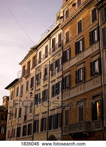 Stock Photograph - Apartments, Rome, Italy. Fotosearch