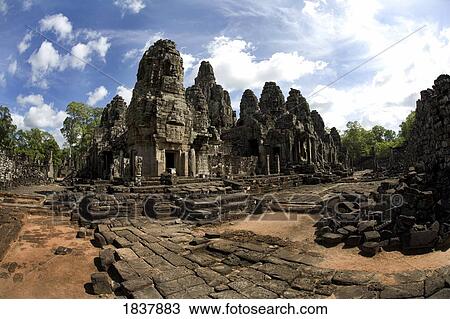 Stock Image - Bayon temple, Angkor, Cambodia. Fotosearch