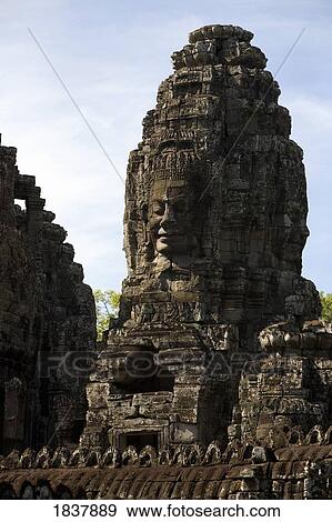 Stock Photo - Bayon temple, Angkor, Cambodia. Fotosearch