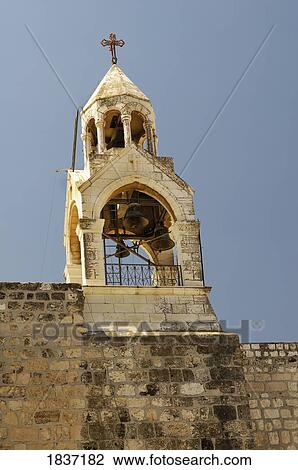 Stock Image - Bell Tower, Bethlehem Church of the Nativity, Israel. Fotosearch