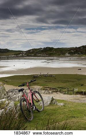 Bicycle at the beach, Scotland View Large Photo Image Stock Photo - Bicycle at the beach, Scotland. Fotosearch