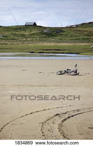 Bicycle on the beach, Scotland View Large Photo Image Stock Photo - Bicycle on the beach, Scotland. Fotosearch
