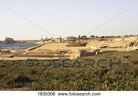 Caesarea Arena, Caesarea National Park, Israel  View Large Photo Image Stock Photograph - Caesarea Arena, Caesarea National Park, Israel . Fotosearch
