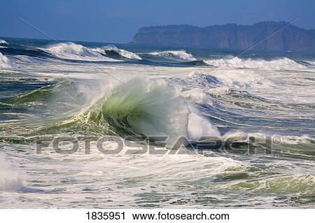 Cape Kiwanda, Oregon Coast, Oregon, USA; Waves on the Pacific Ocean View Large Photo Image Stock Image - Cape Kiwanda, Oregon Coast, Oregon, USA; Waves on the Pacific Ocean. Fotosearch