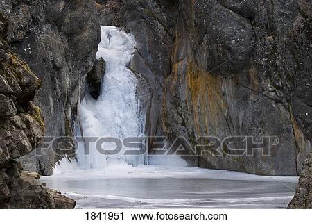 Stock Image - Cat Creek Falls, Kananaskis, Alberta, Canada . Fotosearch