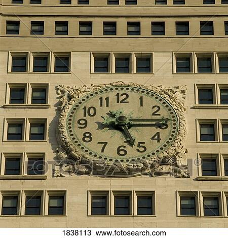Clock on a building, New York, USA View Large Photo Image Stock Image - Clock on a building, New York, USA. Fotosearch