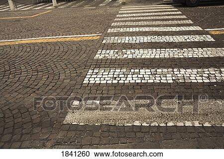 Stock Image - Cobblestone crosswalk. Fotosearch