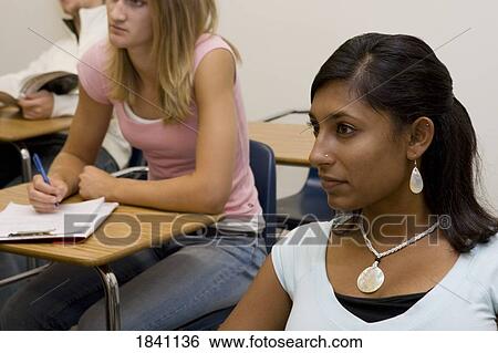 Stock Photograph - College students in class. Fotosearch