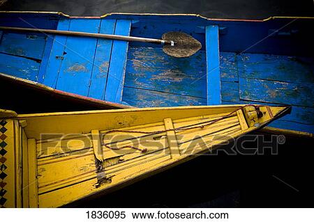 Stock Photography - Colorful boats, Srinagar, Dal Lake, Kashmir, India. Fotosearch