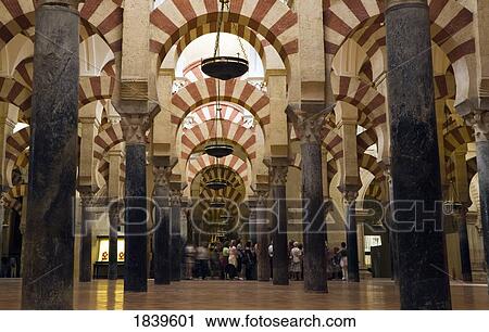 Stock Image - Cordoba, Cordoba Province, Spain; Interior of La Mezquita, The Great Mosque . Fotosearch