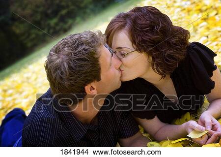 Picture - Couple kissing. Fotosearch