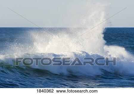 Stock Image - Crashing waves, Cape Kiwanda, Pacific City, Oregon, USA . Fotosearch