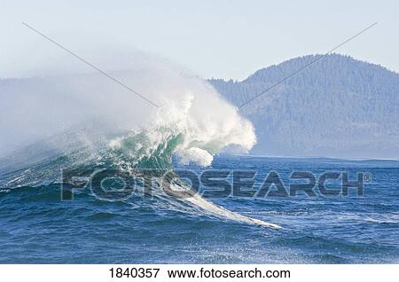 Stock Photo - Crashing waves, Cape Kiwanda, Pacific City, Oregon, USA . Fotosearch