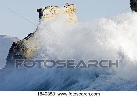 Crashing waves, Cape Kiwanda, Pacific City, Oregon, USA View Large Photo Image Stock Photo - Crashing waves, Cape Kiwanda, Pacific City, Oregon, USA . Fotosearch