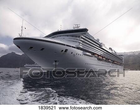 Cruise ship, Santorini, Greece View Large Photo Image Stock Image - Cruise ship, Santorini, Greece . Fotosearch