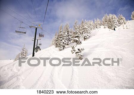 Stock Image - Crystal Mountain Ski Resort, Mount Rainier National Park, Washington, USA . Fotosearch