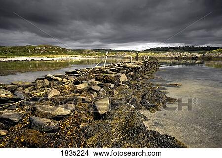 Picture - Dark clouds over Gigha, Scotland. Fotosearch