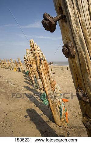 Stock Image - Desolate fence, Humberside, England. Fotosearch