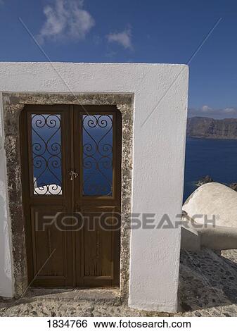 Doorway, Santorini, Greece View Large Photo Image Stock Photograph - Doorway, Santorini, Greece. Fotosearch