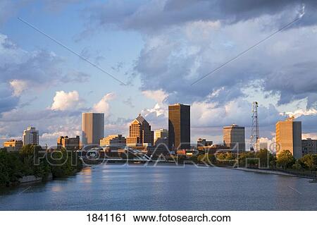 Stock Image - Genesee River, Rochester Skyline, New York State, USA . Fotosearch
