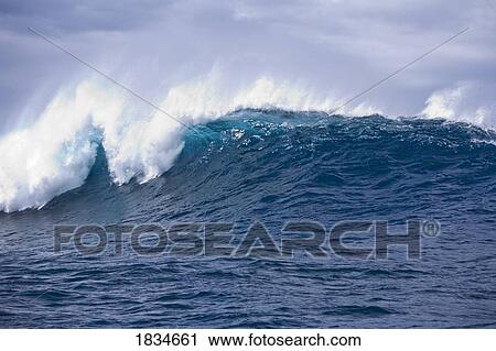 Giant wave breaks near "Jaws", Maui North Shore, Hawaii, USA View Large Photo Image Stock Image - Giant wave breaks near "Jaws", Maui North Shore, Hawaii, USA . Fotosearch