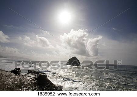 Haystack Rock, Cape Kiwanda, Oregon Coast, Oregon, USA View Large Photo Image Stock Image - Haystack Rock, Cape Kiwanda, Oregon Coast, Oregon, USA. Fotosearch