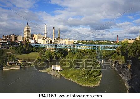 Stock Image - High Falls Area, Rochester, New York State, USA . Fotosearch