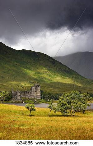 Stock Photography - Hillside building, Scotland. Fotosearch