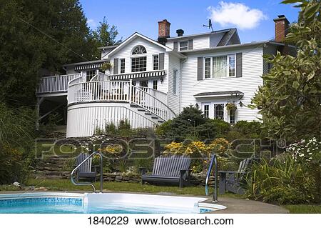 House and swimming pool View Large Photo Image Stock Photo - House and swimming pool. Fotosearch
