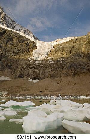 Stock Image - Ice, Mount Edith Cavell, Jasper National Park, Jasper, Alberta, Canada. Fotosearch