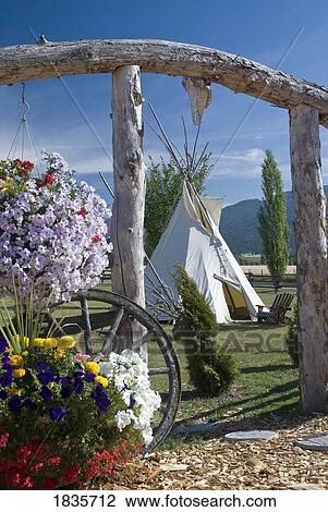 Stock Image - Indian Tepee, Armstrong, British Columbia, Canada . Fotosearch