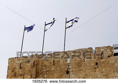 Israel and Jerusalem flags View Large Photo Image Stock Photograph - Israel and Jerusalem flags. Fotosearch