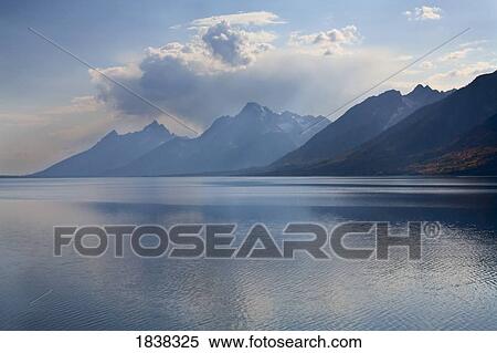 Stock Photography - Jackson Lake, Teton Range, Grand Teton National Park, Wyoming, USA . Fotosearch