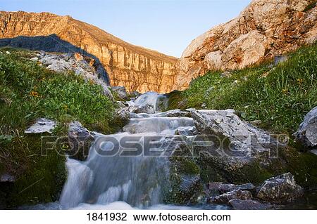 Stock Image - Kananaskis, Alberta, Canada; Waterfall near foothills. Fotosearch