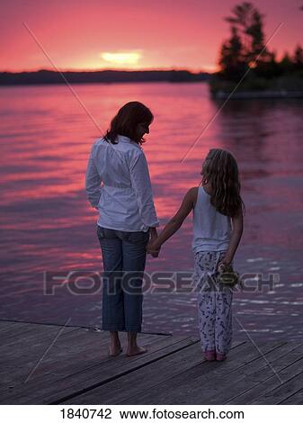 Lake of the Woods, Ontario, Canada; mother and daughter on a dock View Large Photo Image Stock Image - Lake of the Woods, Ontario, Canada; mother and daughter on a dock . Fotosearch