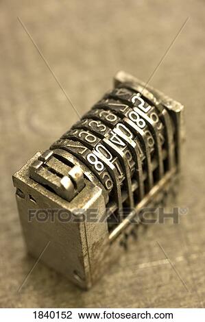 Stock Image - Letterpress printing process; numbering box. Fotosearch