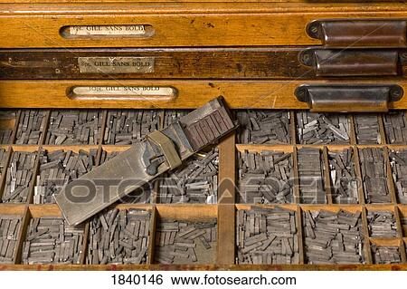 Stock Photograph - Letterpress printing tools. Fotosearch