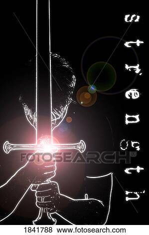 Stock Photo - Man holding sword. Fotosearch
