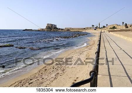 Mediterranean Sea, Caesarea National Park, Israel View Large Photo Image Picture - Mediterranean Sea, Caesarea National Park, Israel. Fotosearch